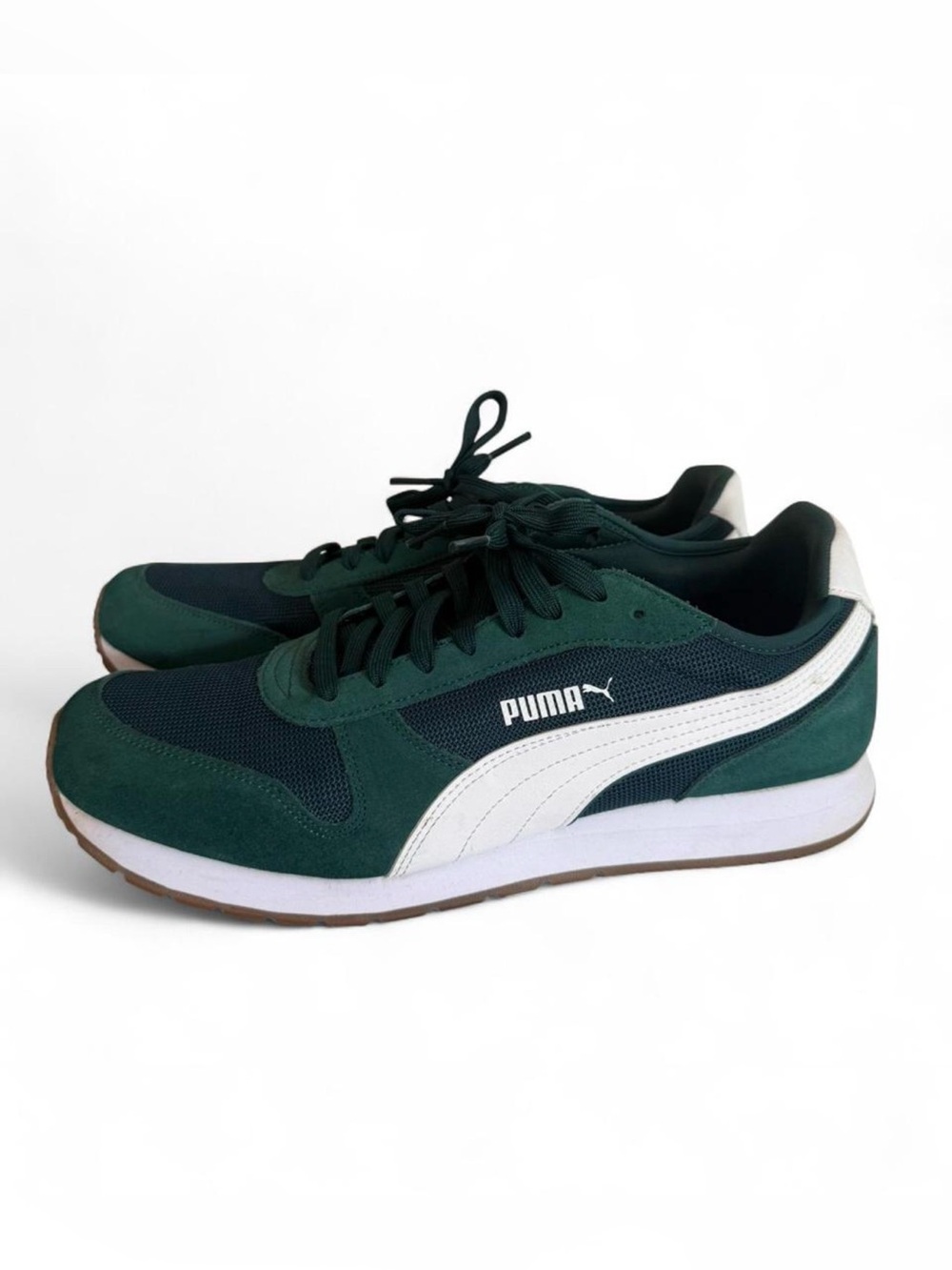 PUMA ST Miler Retro Runner Sneakers - Dark Myrtle Green/White - Size 11.5